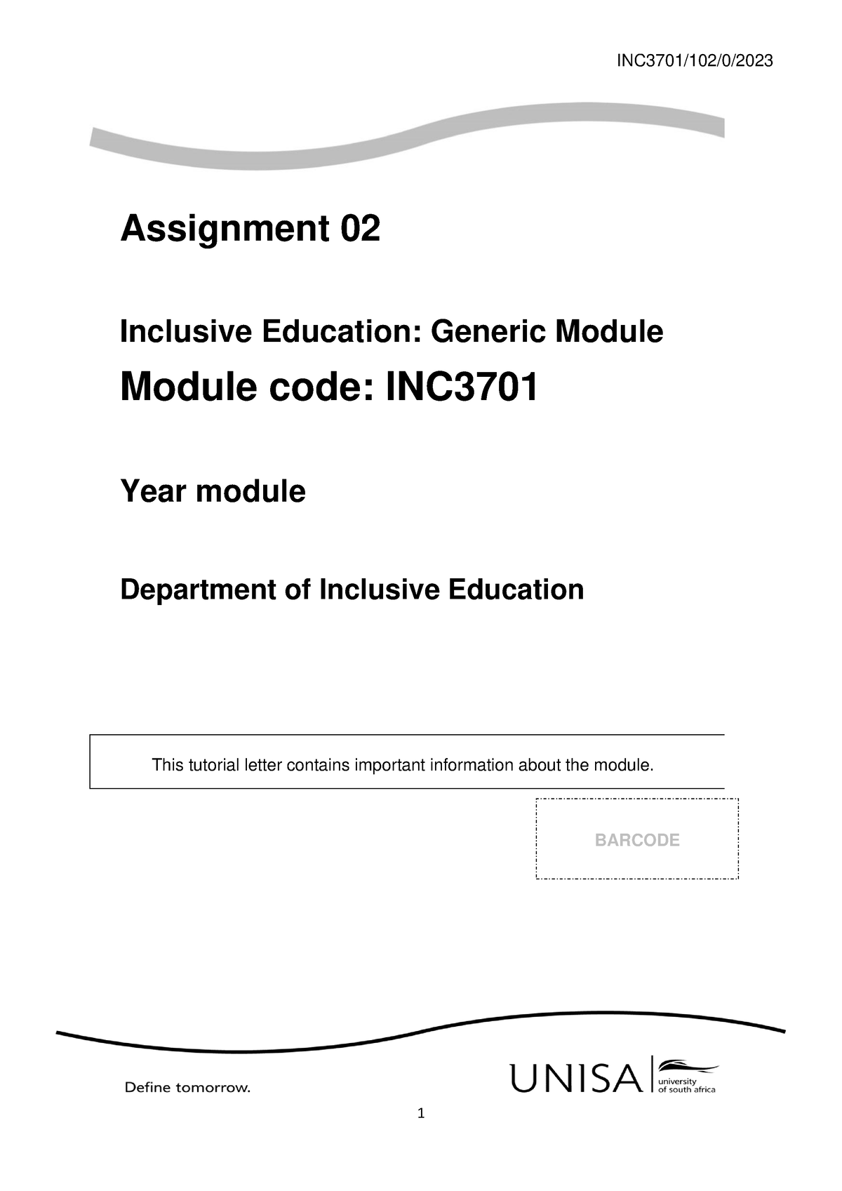 INC3701 Assignment 02 2023 - TMN3701 - Unisa - Studocu