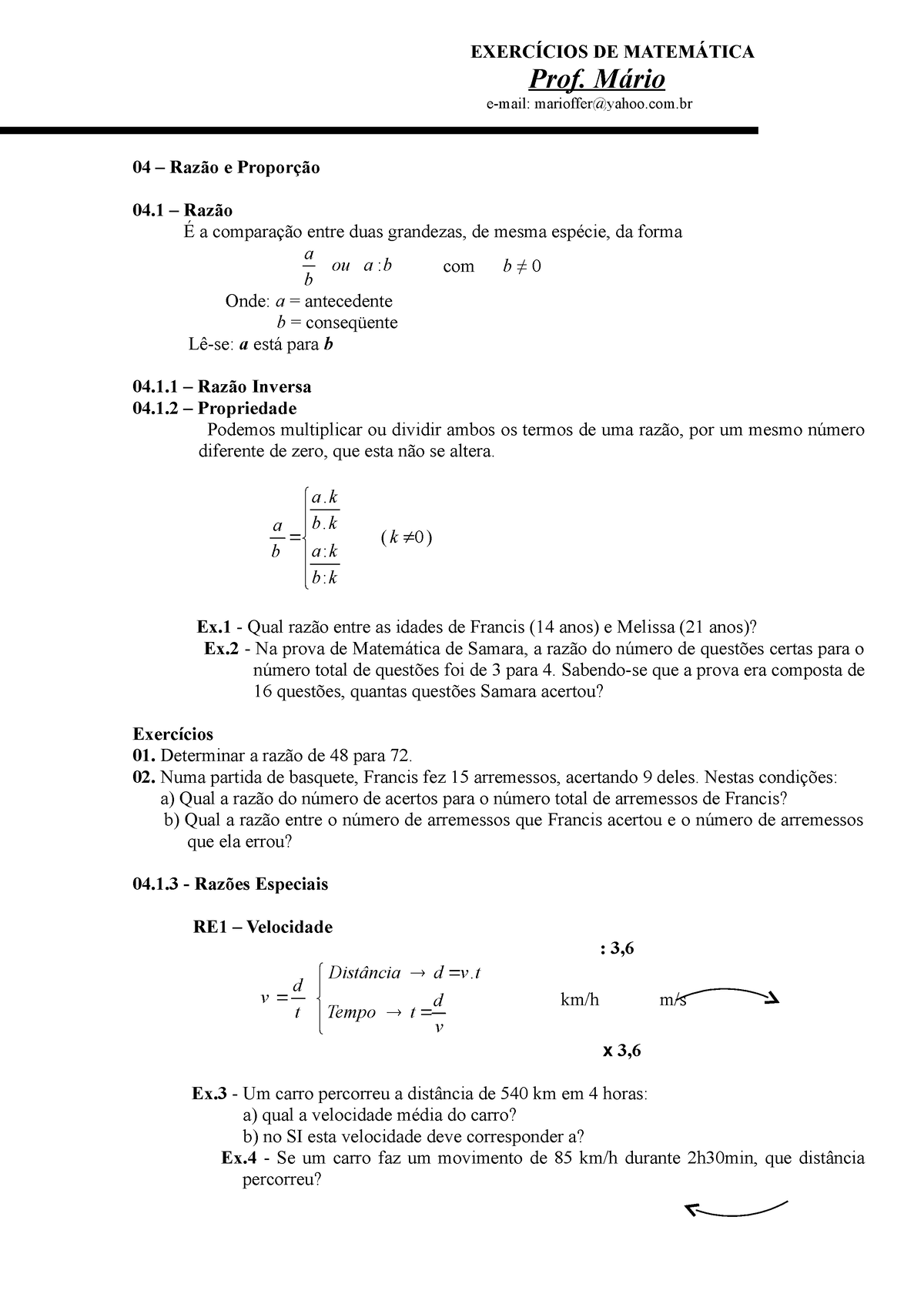 BB, Razão e Proporção