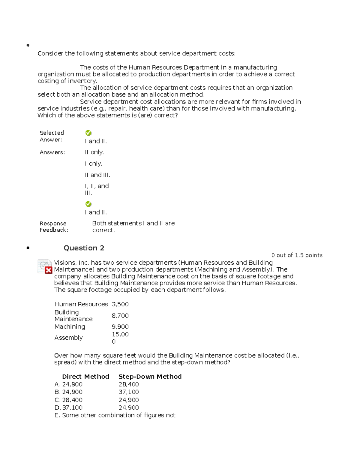 Week 6 - Support department cost allocation - Consider the following ...