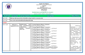 Grade 6 ALL Subjects WHLP Q4 W8 - Weekly Home Learning Plan for Grade 6 ...