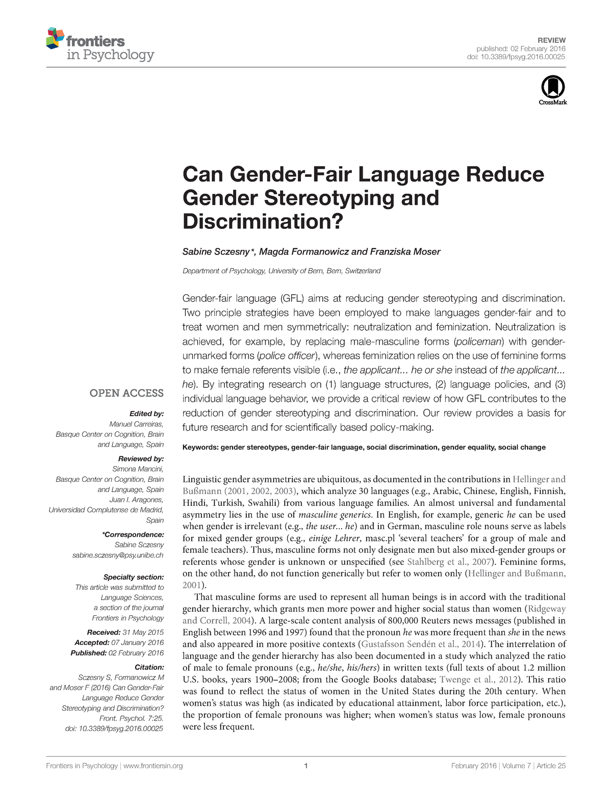 gender fair language essay