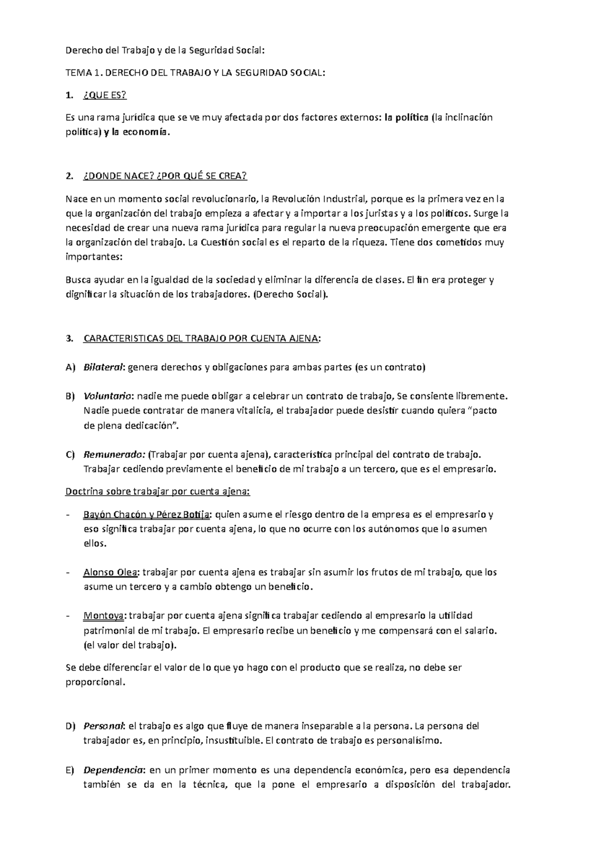 D. Del Trabajo y SS apuntes - Derecho del Trabajo y de la Seguridad ...