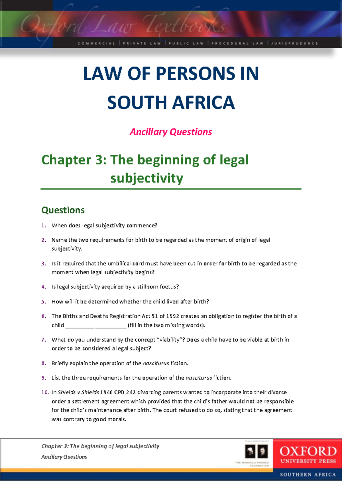 Lo Pi SA 1e Chapter 3 v1 - Chapter 3: The beginning of legal ...