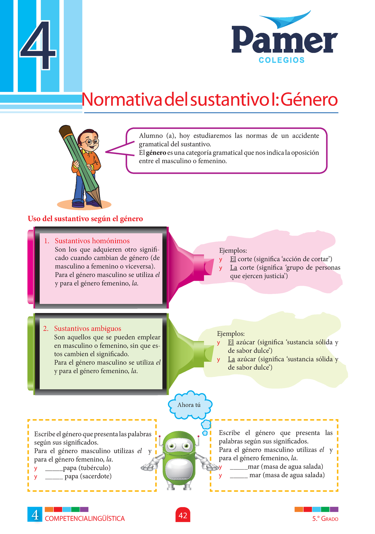 CL P 5to Grado S4 Normativa Del Sustantivo I Genero - 5.° GRADO 4 4 ...