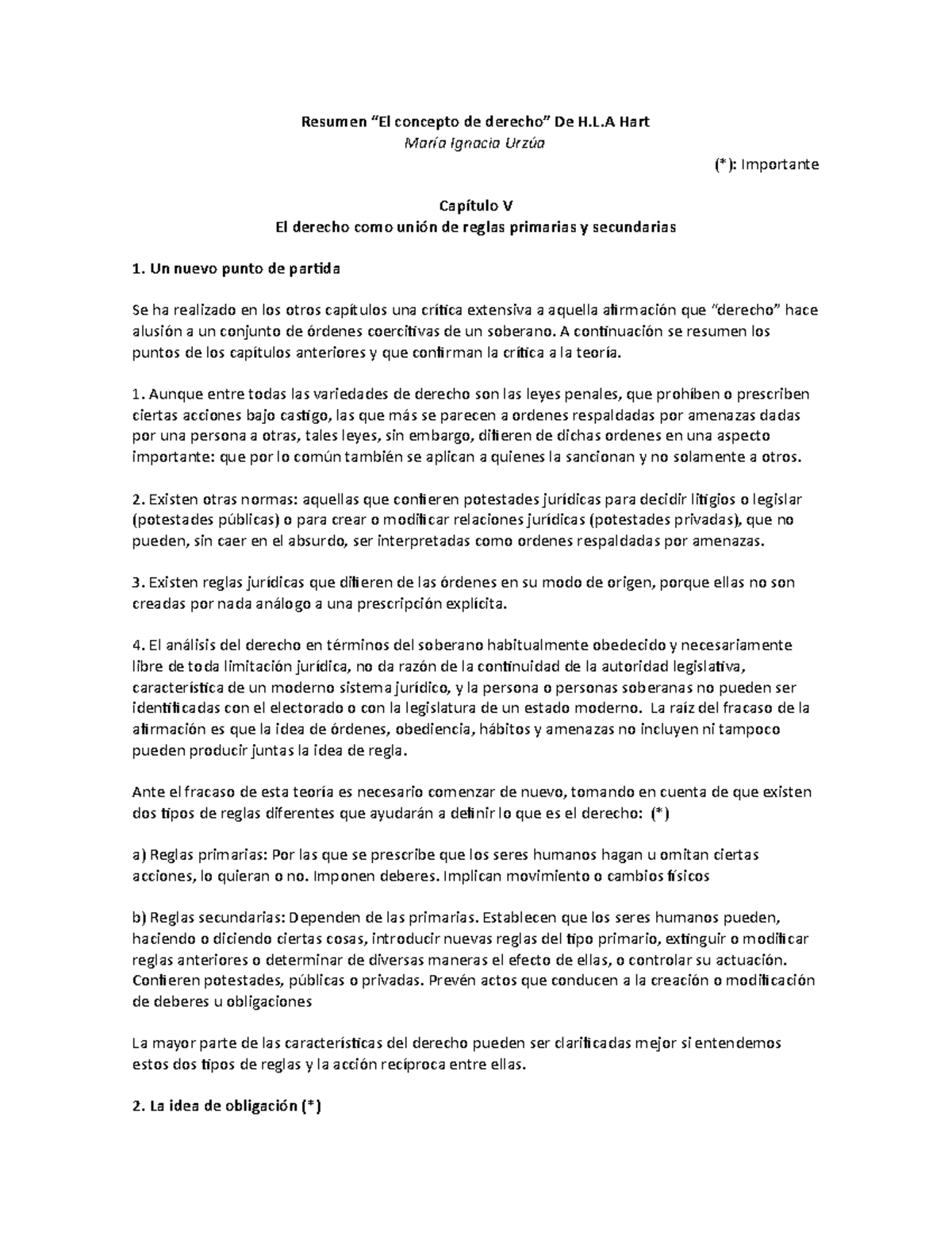 Resumen El Concepto De Derecho Hart Der004f Uc Studocu