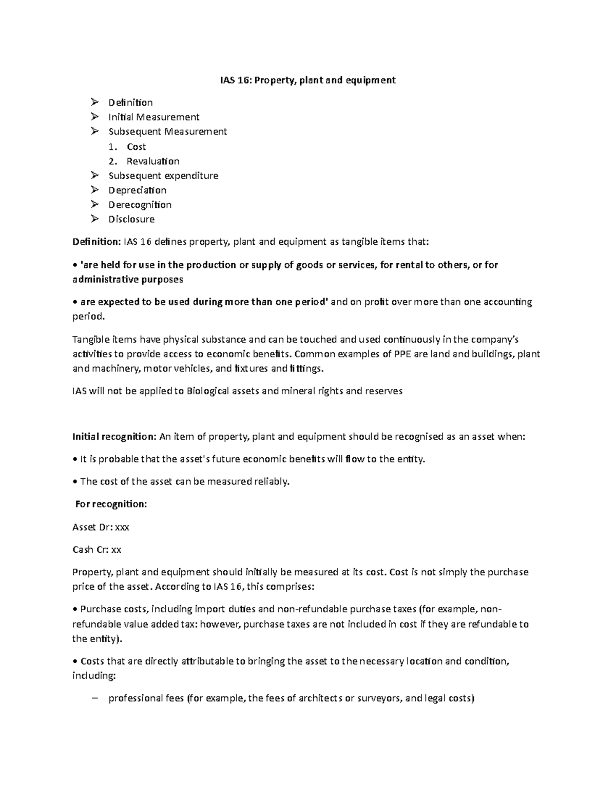 IAS 16 Strategic Business Reporting SBR ACCA IAS 16 Property Plant And Equipment 