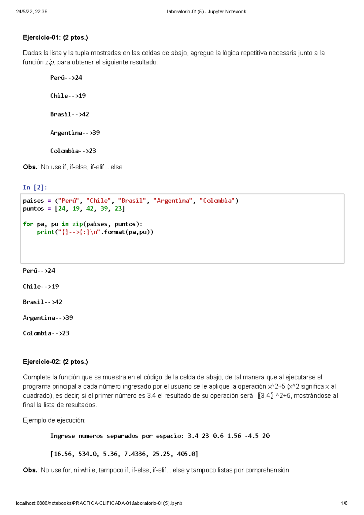 Laboratorio-01(5) - Jupyter Notebook - Ejercicio-01: (2 ptos.) Dadas la ...