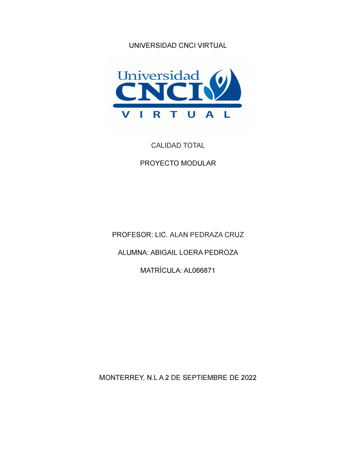 Proyecto Modular UNIVERSIDAD CNCI - UNIVERSIDAD CNCI VIRTUAL CALIDAD ...