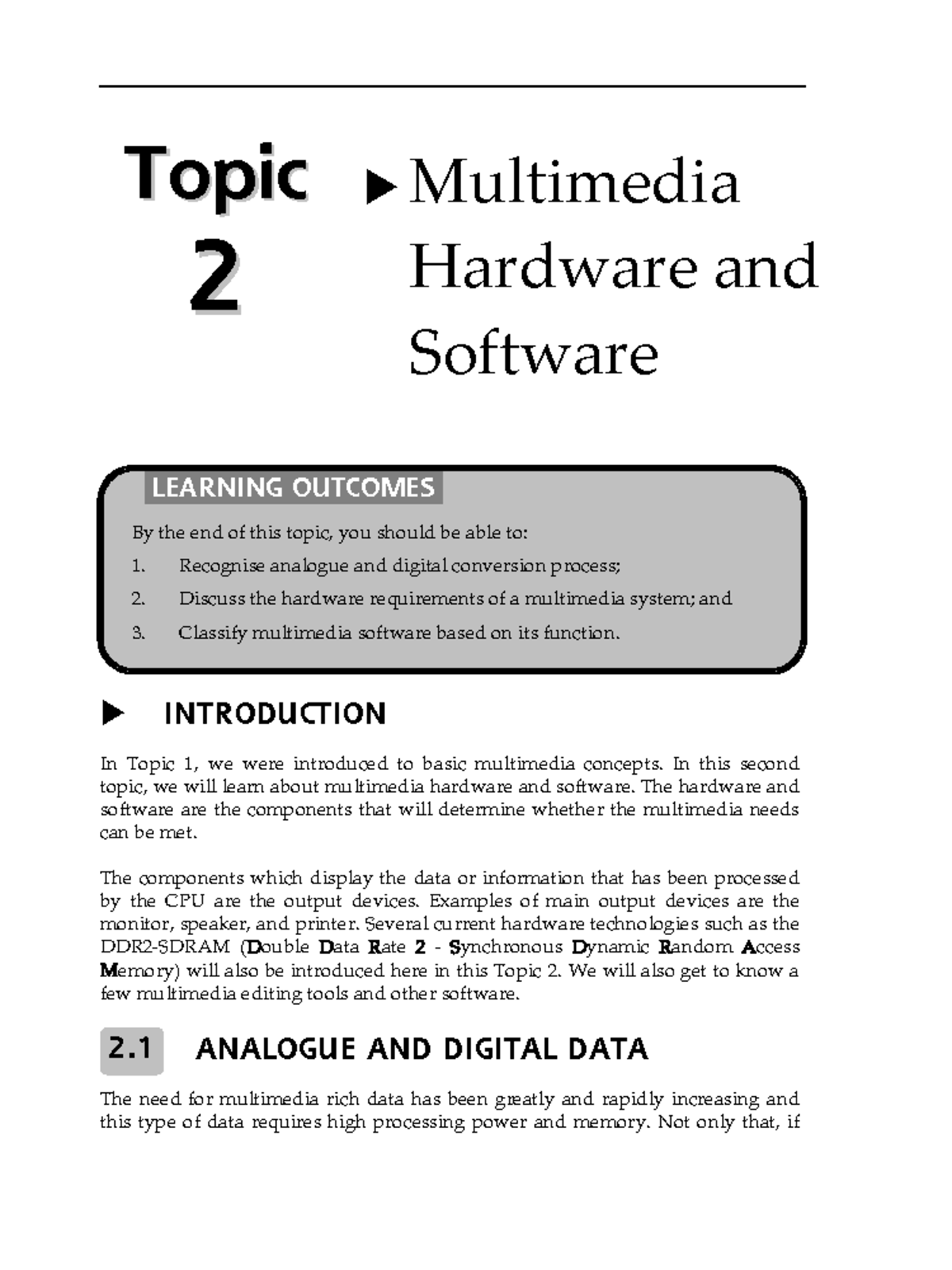 2011-0021 48 multimedia technology - Topic INTRODUCTION In Topic 1, we ...