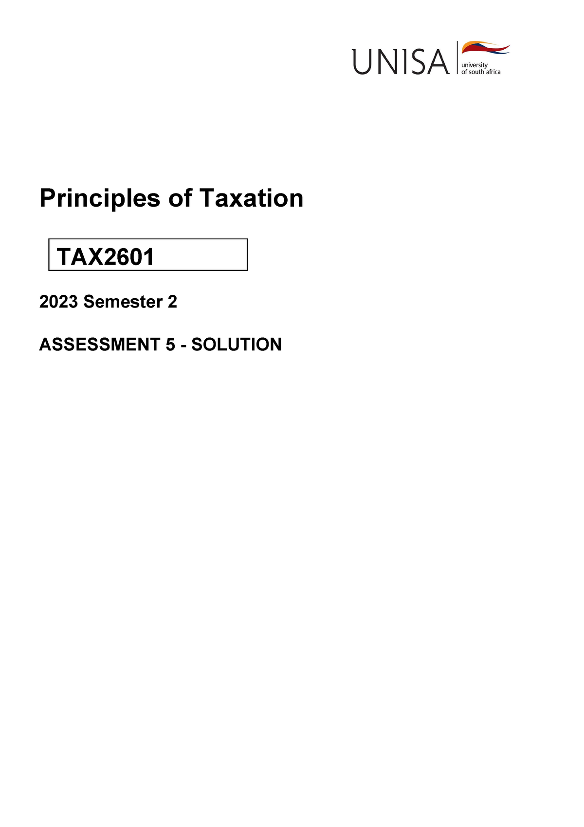 tax2601 assignment 5 semester 2 2023