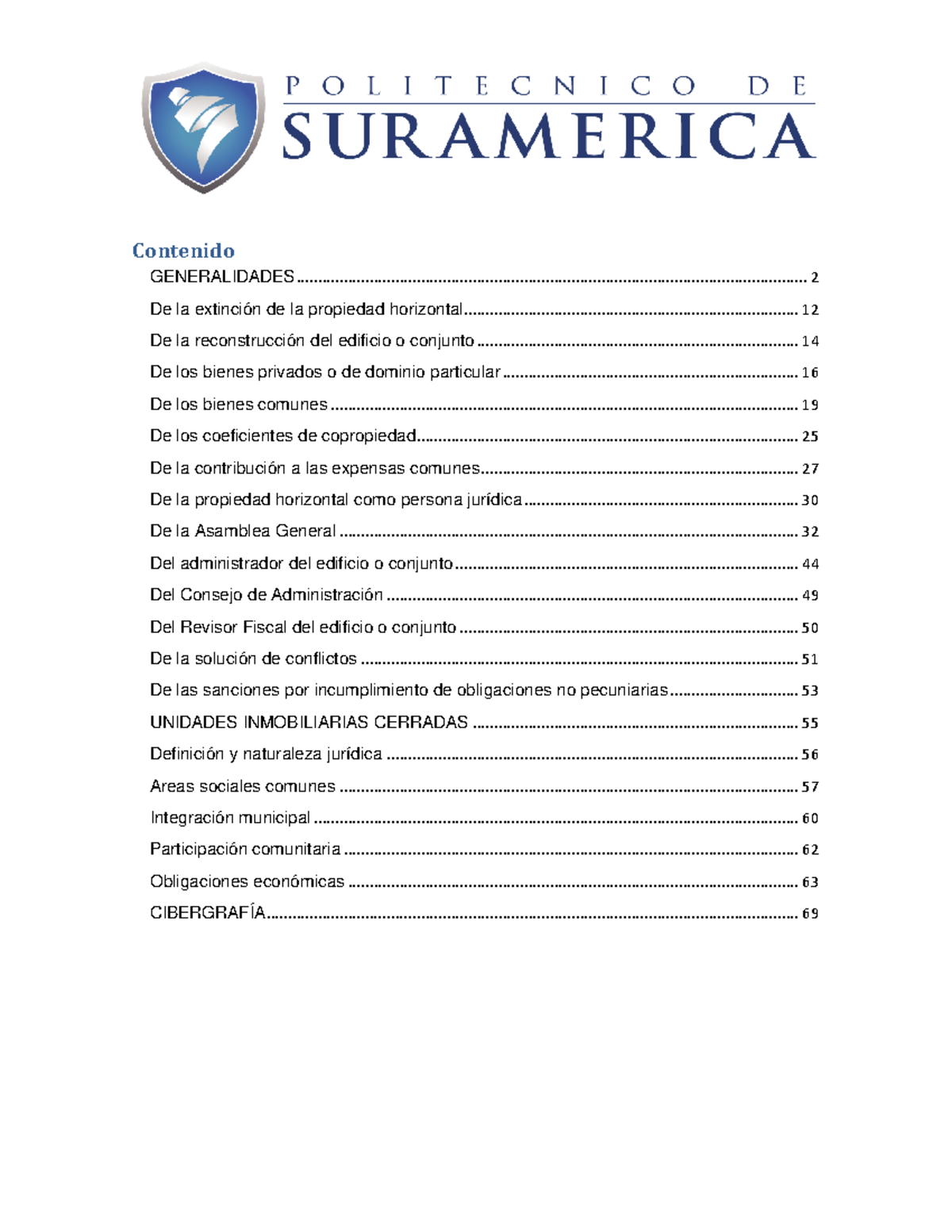 Documento DE Apoyo LEY 675 DE 2001 - Contenido GENERALIDADES De La ...