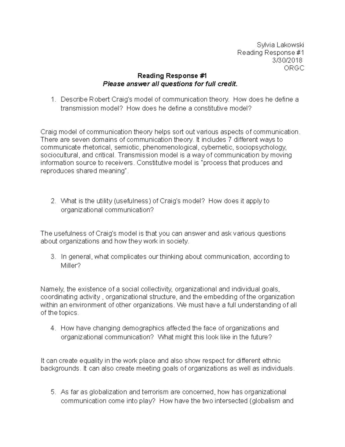 Reading Response 1 - Sylvia Lakowski Reading Response #1 3/30/2018 ORGC ...