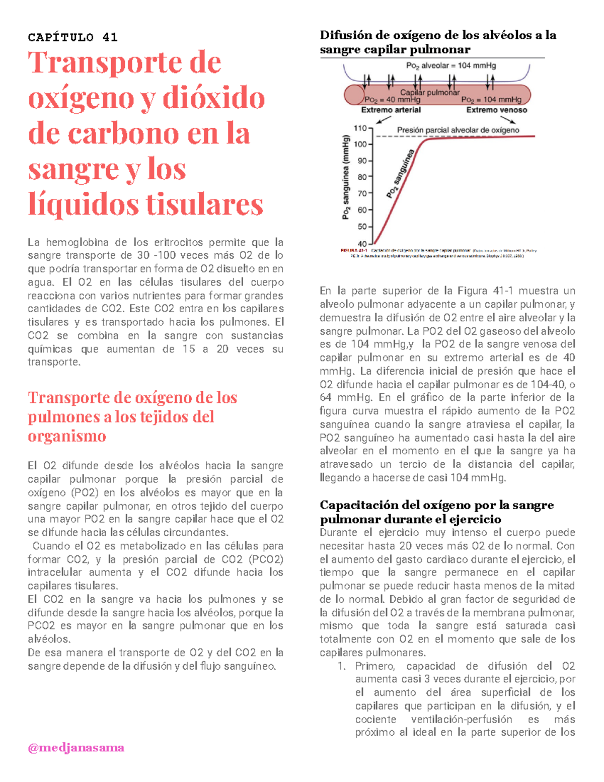 transporte de oxigeno y dioxido de carbono