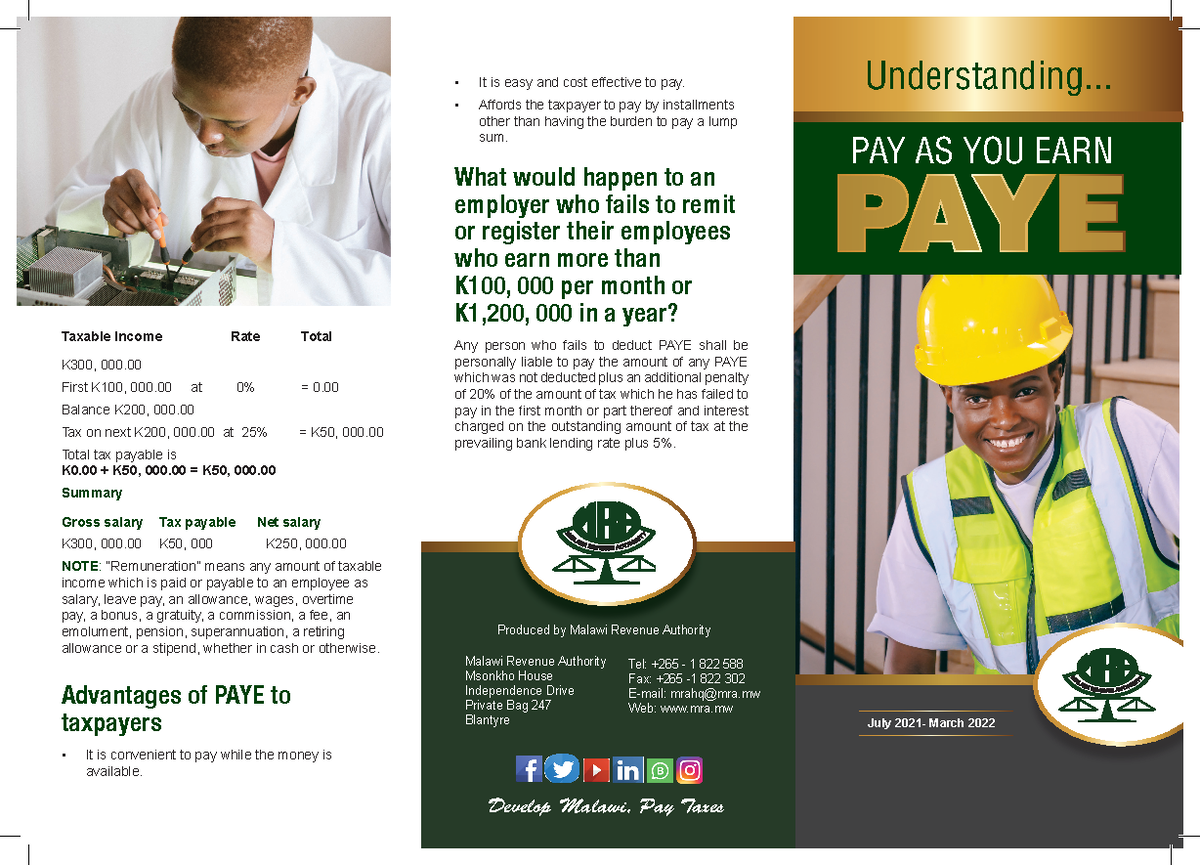 Pay As You Earn Tri fold English 2021 Understanding... PAY AS YOU