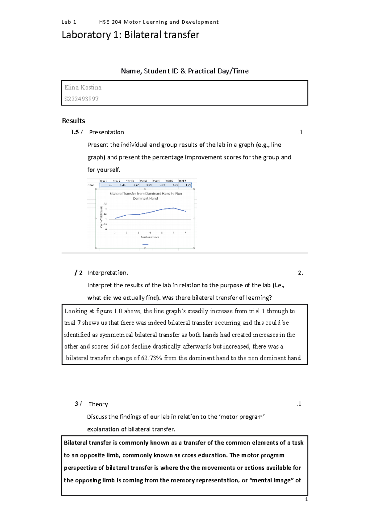 Lab 1 Bilateral Transfer Lab Report Template L a b 1 H S E 2 0 4 M