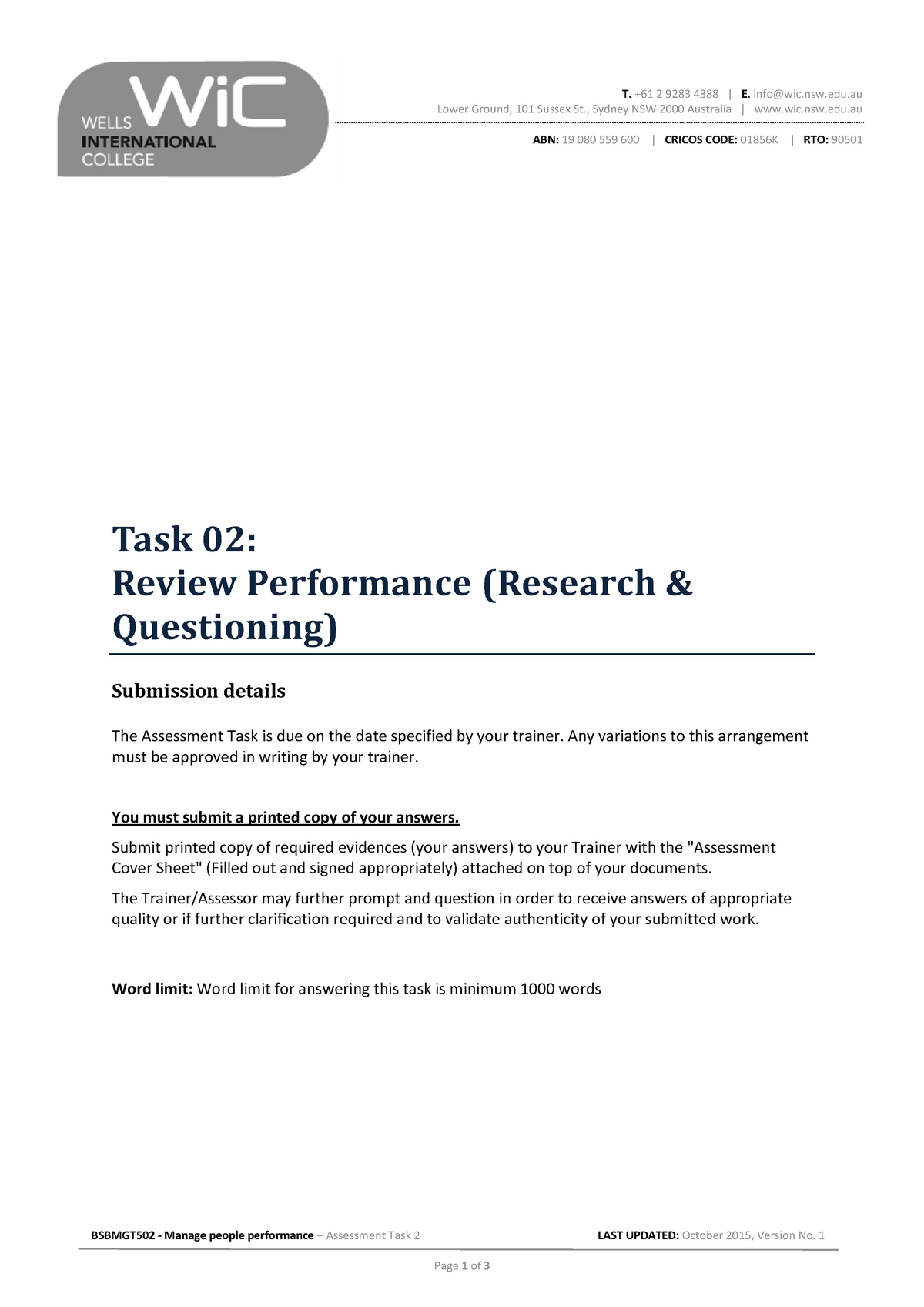 Bsbmgt 502 - A 2 - Documents Contain Policy And Performance Management ...