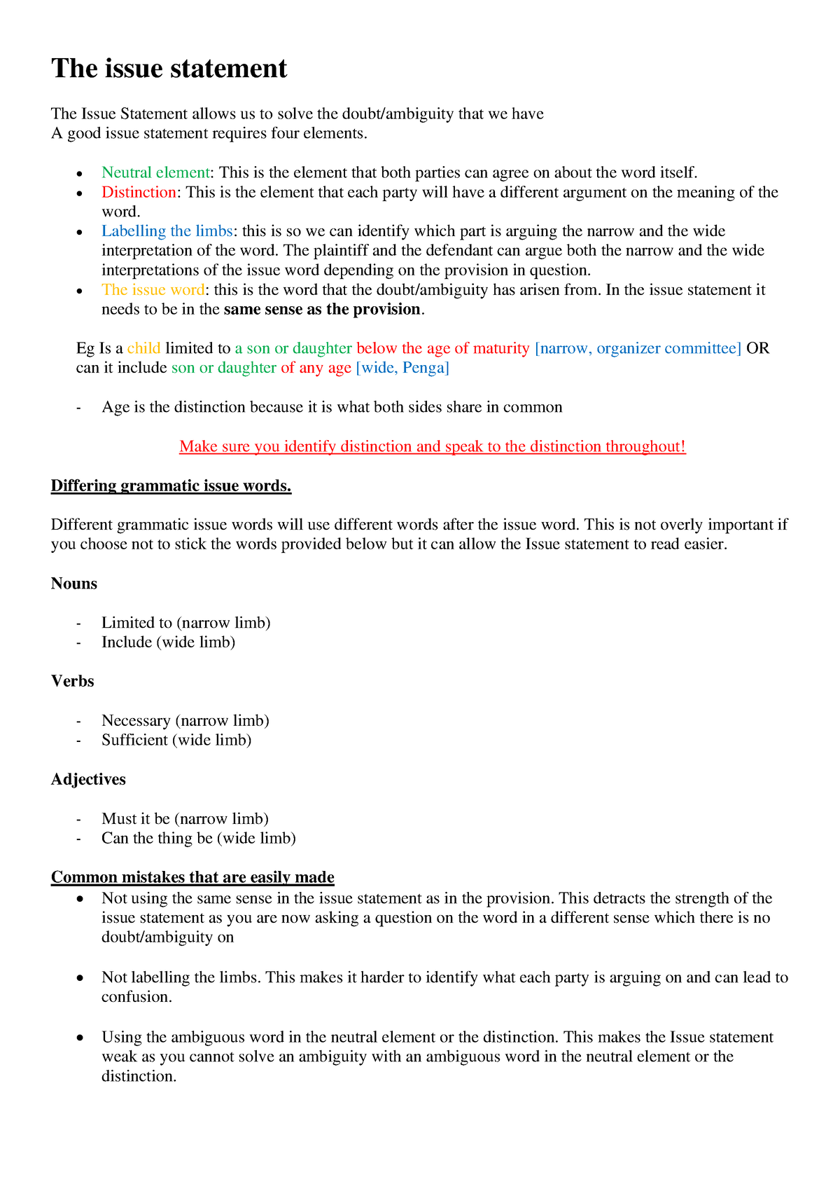 123 Cheat Sheet - The issue statement The Issue Statement allows us to ...