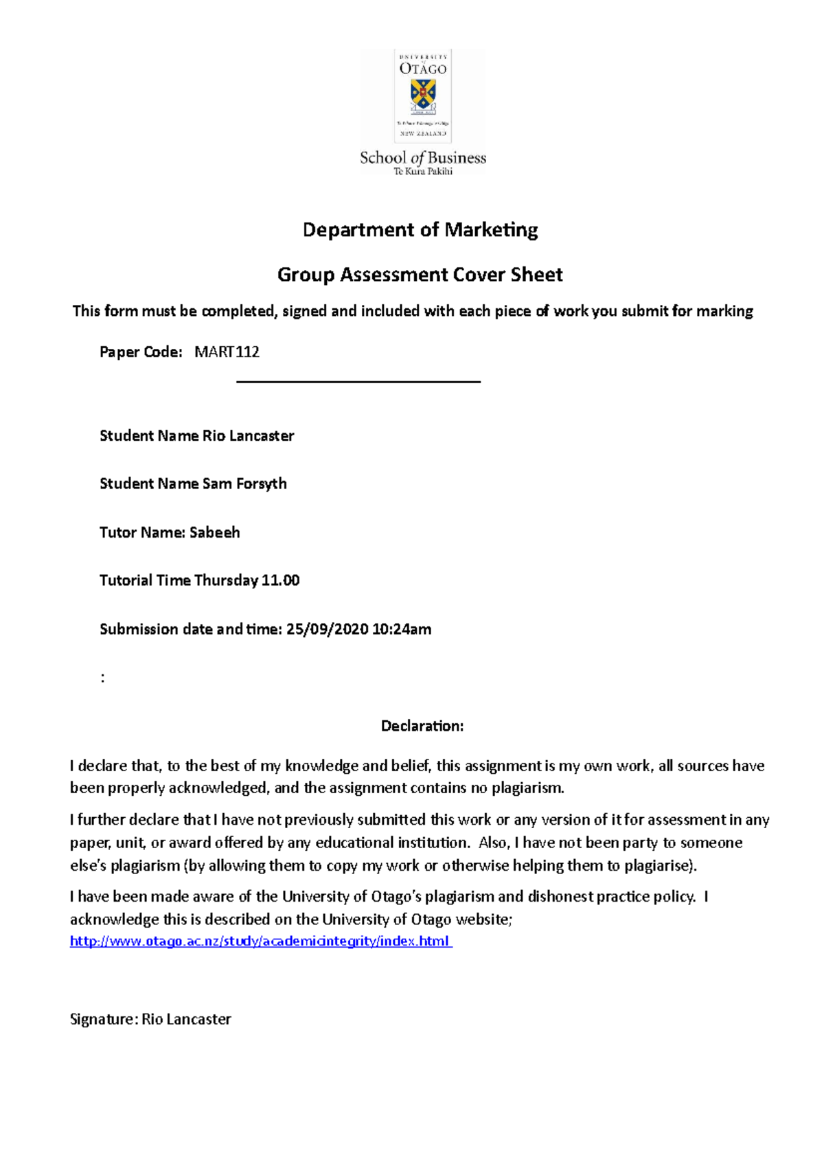 Rhul music coursework cover sheet 04 picture