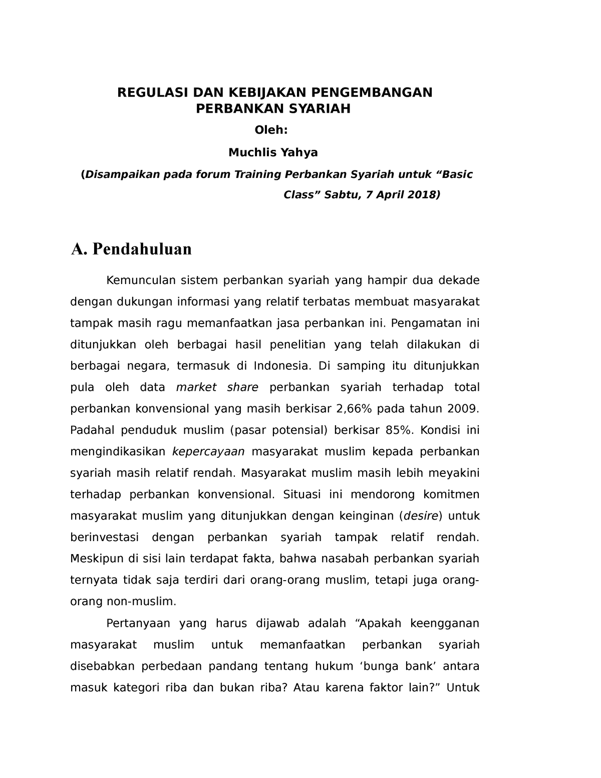 Regulasi DAN Kebijakan Pengembangan Perbankan Syariah - REGULASI DAN ...