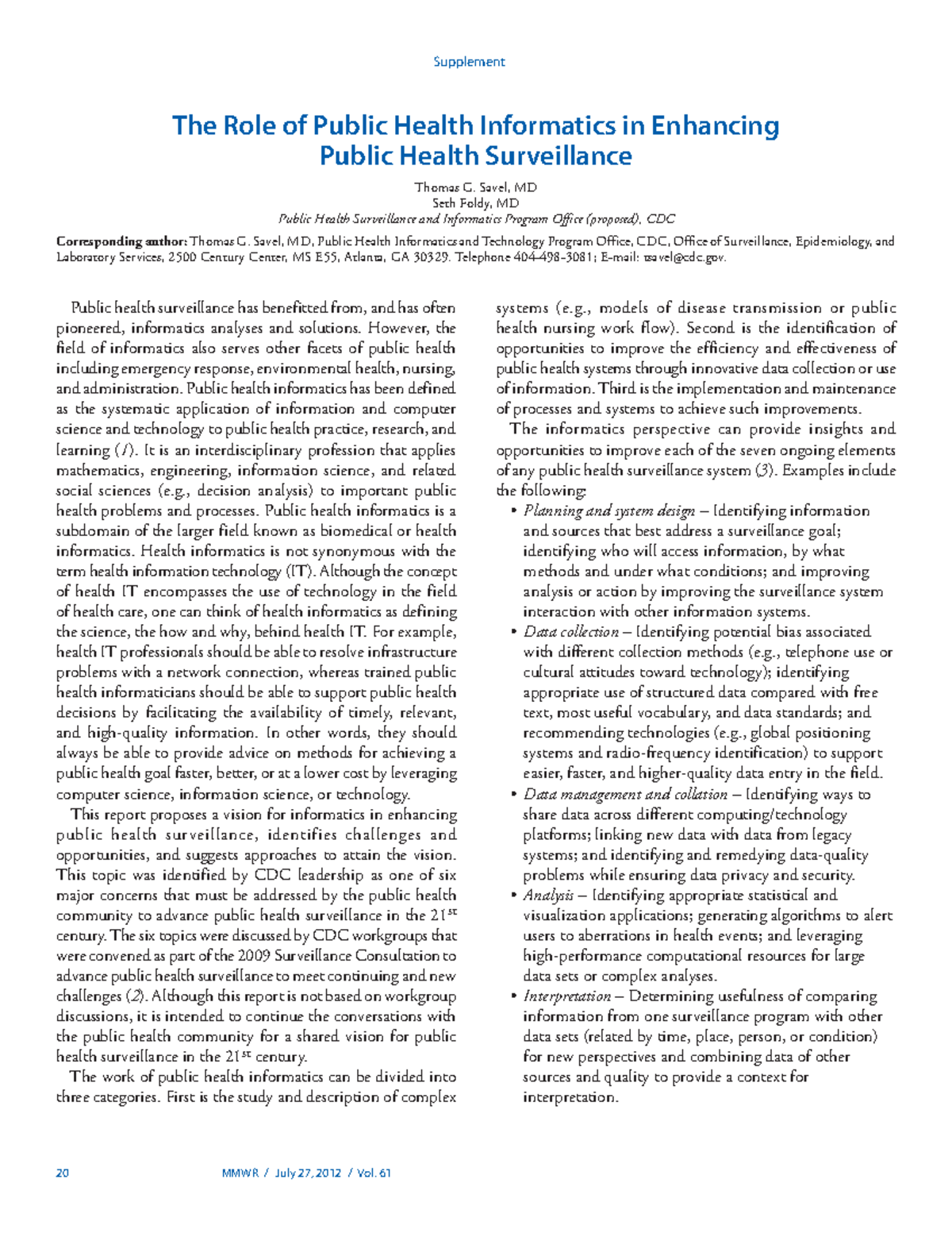 Public health informatics accessible - The Role of Public Health ...