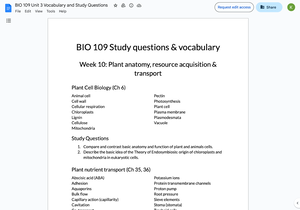 Bio 109 study guide for exam 2 - BIO 109 Study Questions & Vocabulary ...