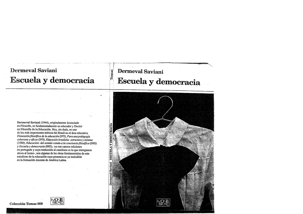 Dermeval Saviani Escuela y democracia - Fundamentos De Filosofía Y ...