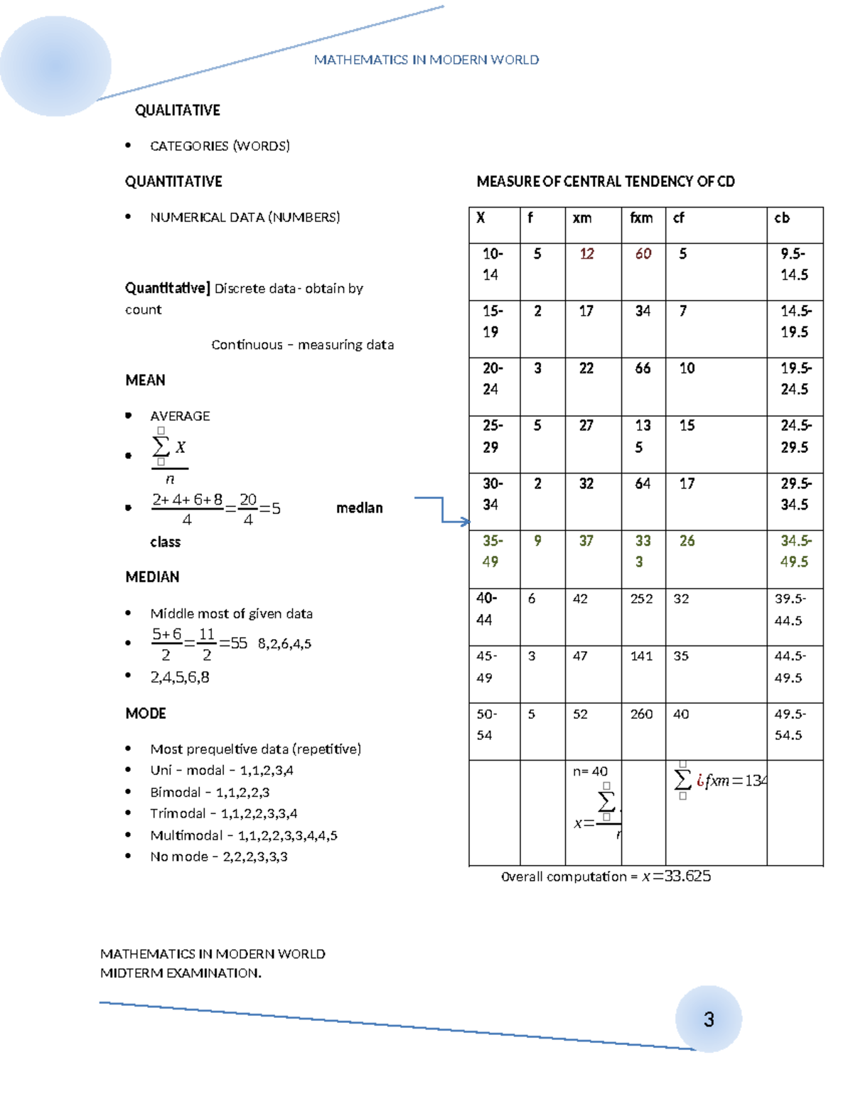 Mathematics - MATHEMATICS IN MODERN WORLD QUALITATIVE CATEGORIES (WORDS ...