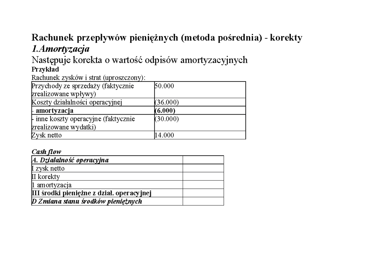 Rachfin wykład cash flow cz II do wysłania - Finanse i rachunkowość