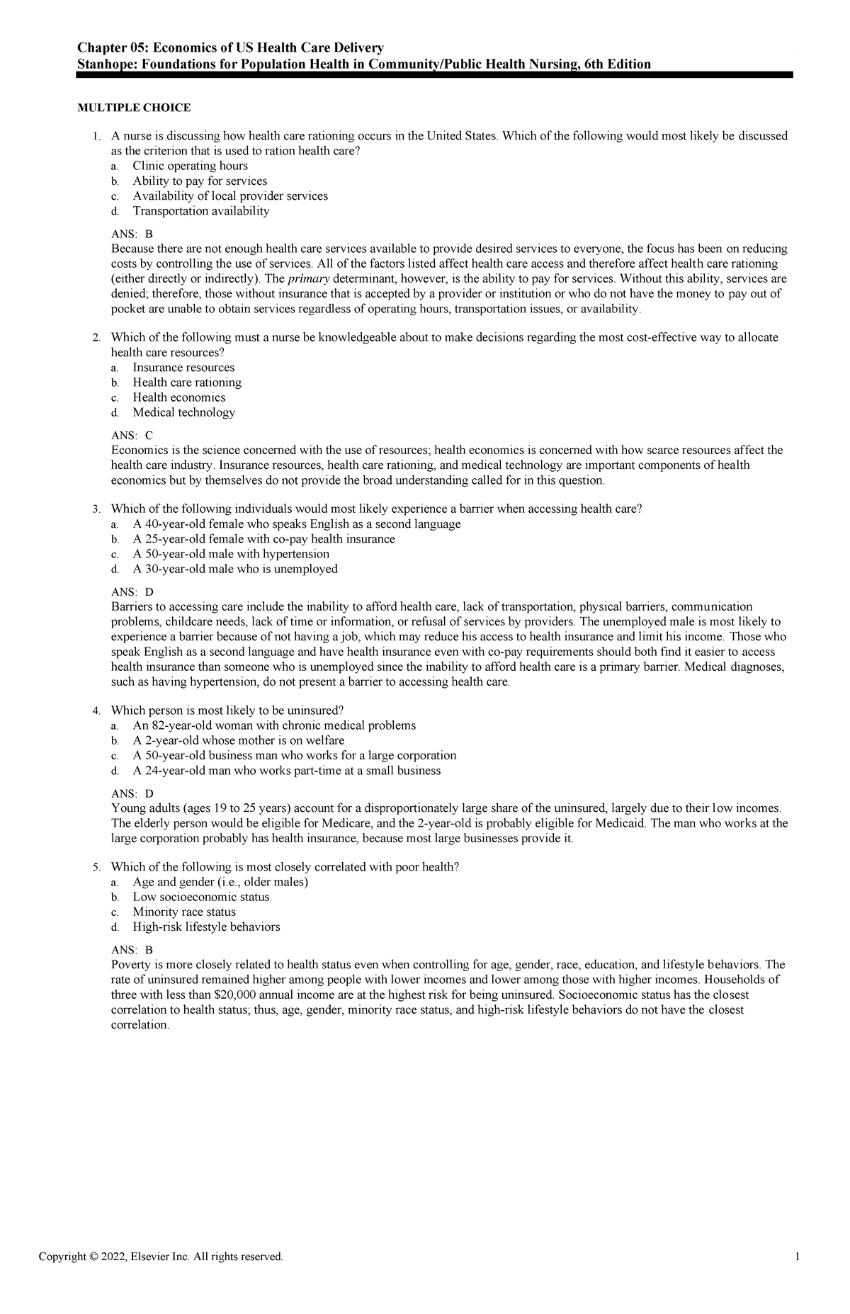 Exam View - Chapter 05 - Study material - Chapter 05: Economics of US ...