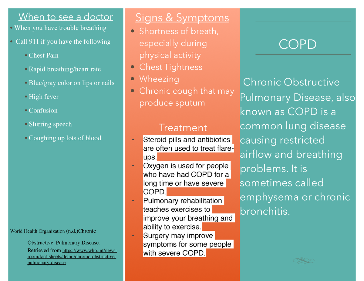 COPD - COPD brochure - COPD COPD Chronic Obstructive Pulmonary Disease ...