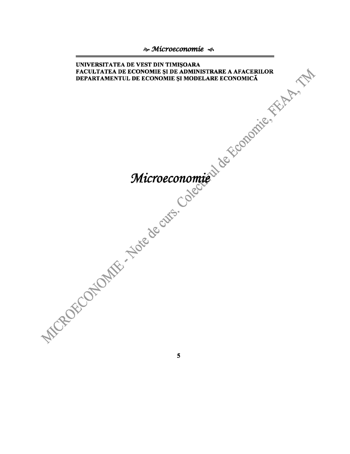 Ten years Immersion inch Carte Microeconomie - Copy 2 - UNIVERSITATEA DE VEST DIN TIMISOARA  FACULTATEA DE ECONOMIE SI DE - StuDocu