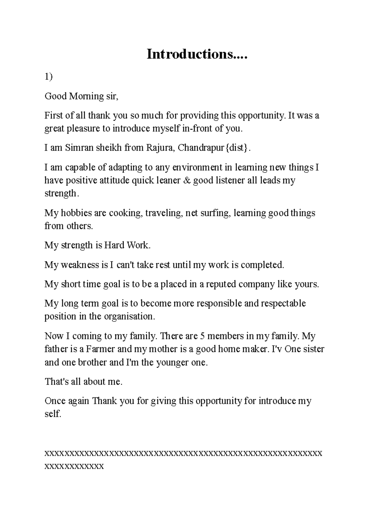 Introduction & Interview tips - Introductions.... 1) Good Morning sir ...