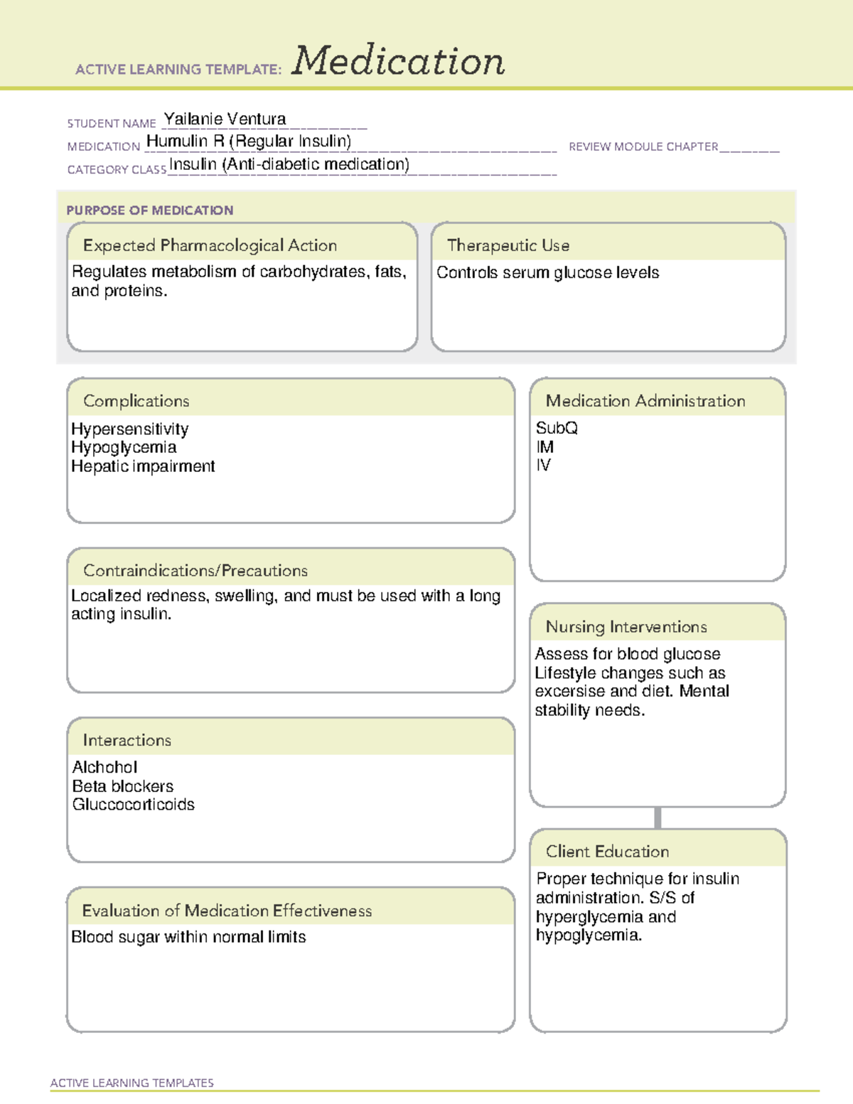 Med temp 1 - Medication template - ACTIVE LEARNING TEMPLATES Medication ...