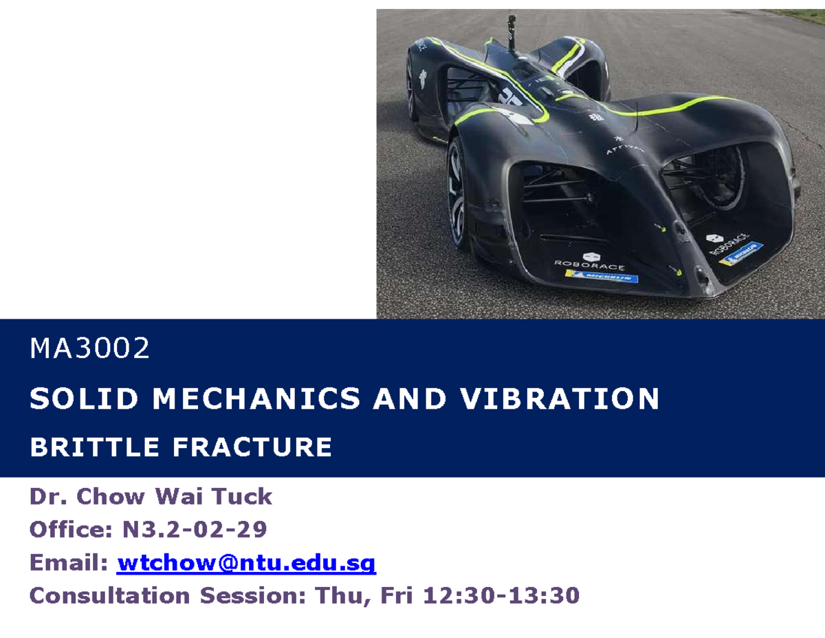 Ch1 Brittle Fracture 23/24 S1 Ch1 MA SOLID MECHANICS AND VIBRATION