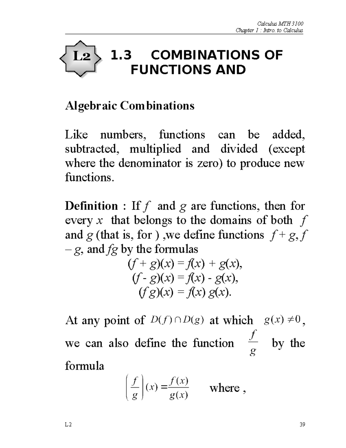 L2%28T%29 - calculus - Chapter 1 : Intro. to Calculus Algebraic ...