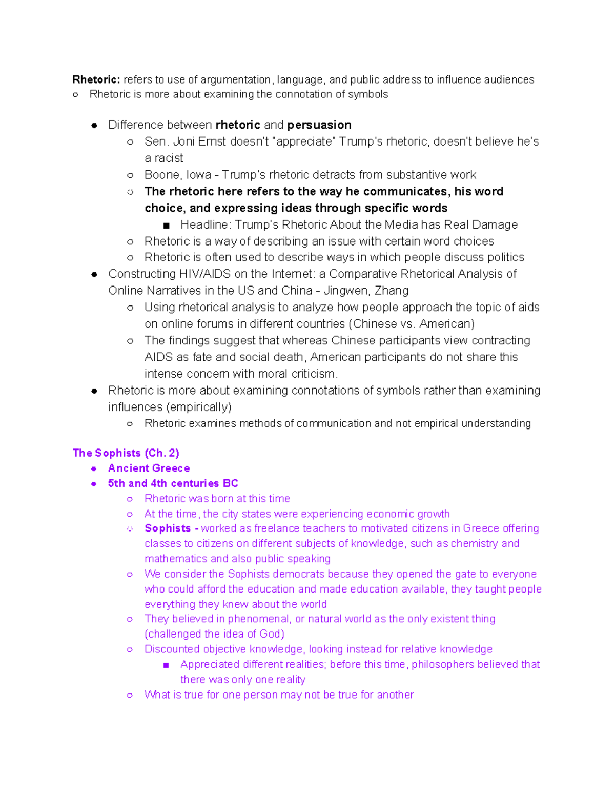 Midterm Study Guide CMN 112 - Rhetoric: refers to use of argumentation ...