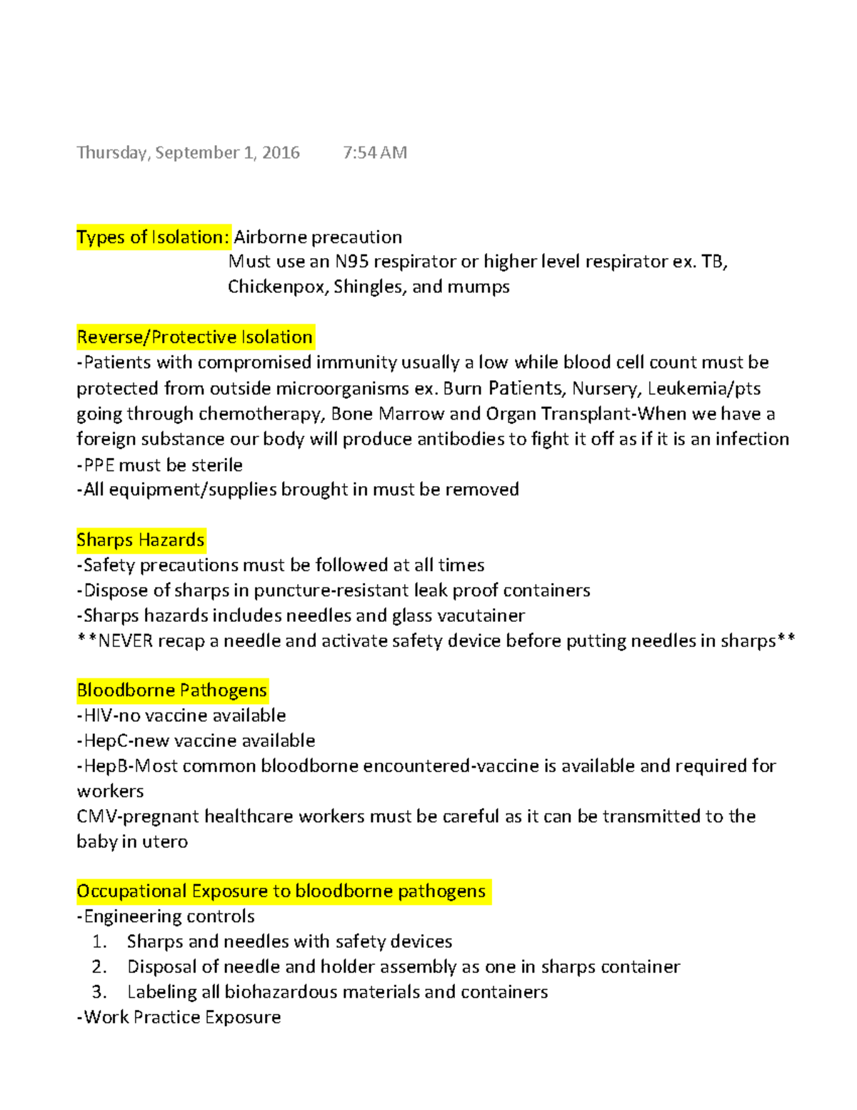 Types of Isolation Airborne precaution - Warning: TT: undefined ...