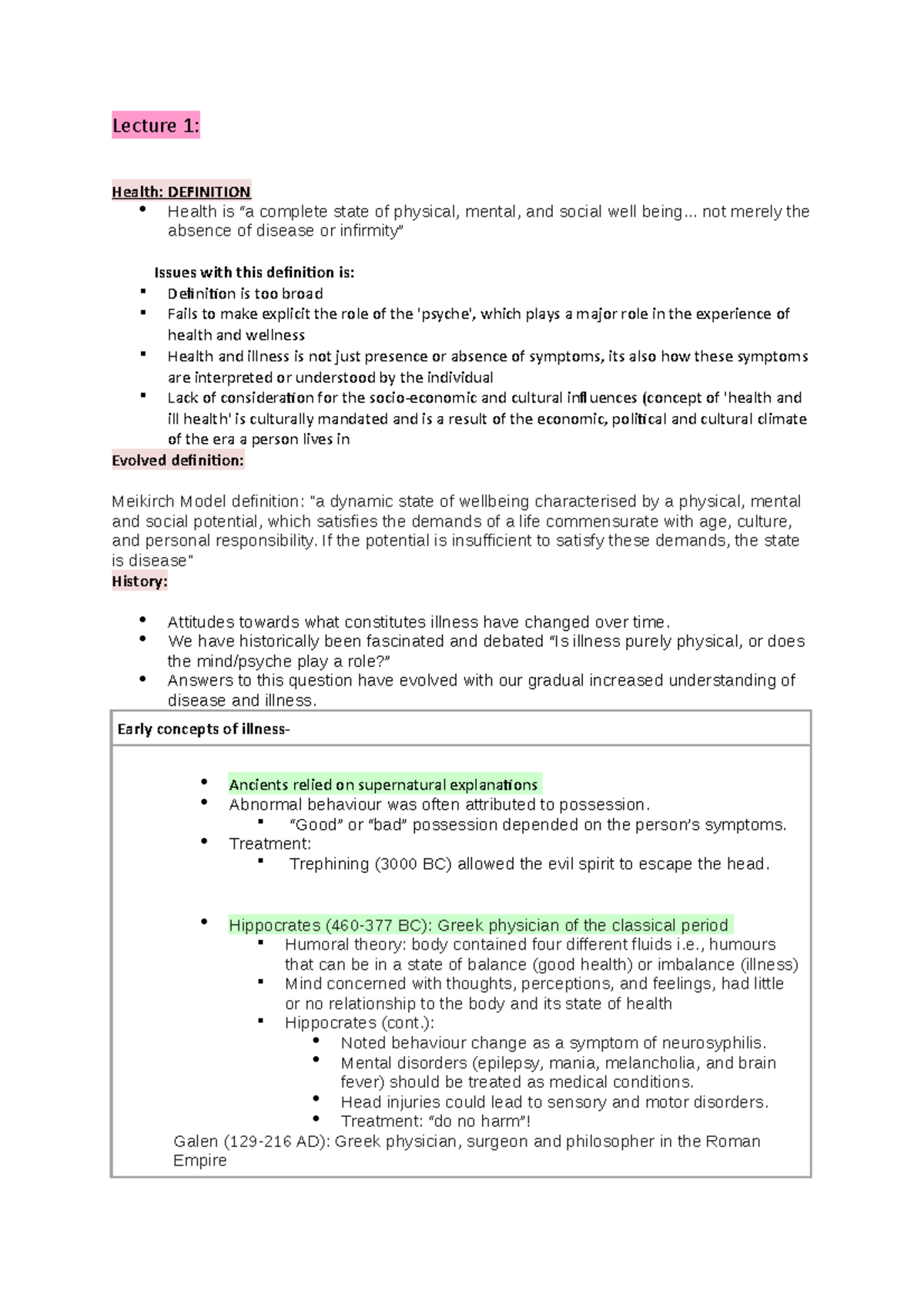 Health Definition History And Models Studocu   Thumb 1200 1698 