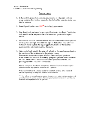 Software Engineering CZ2006 Tutorial 0 - Tutorial 0 Question 1: Why are ...