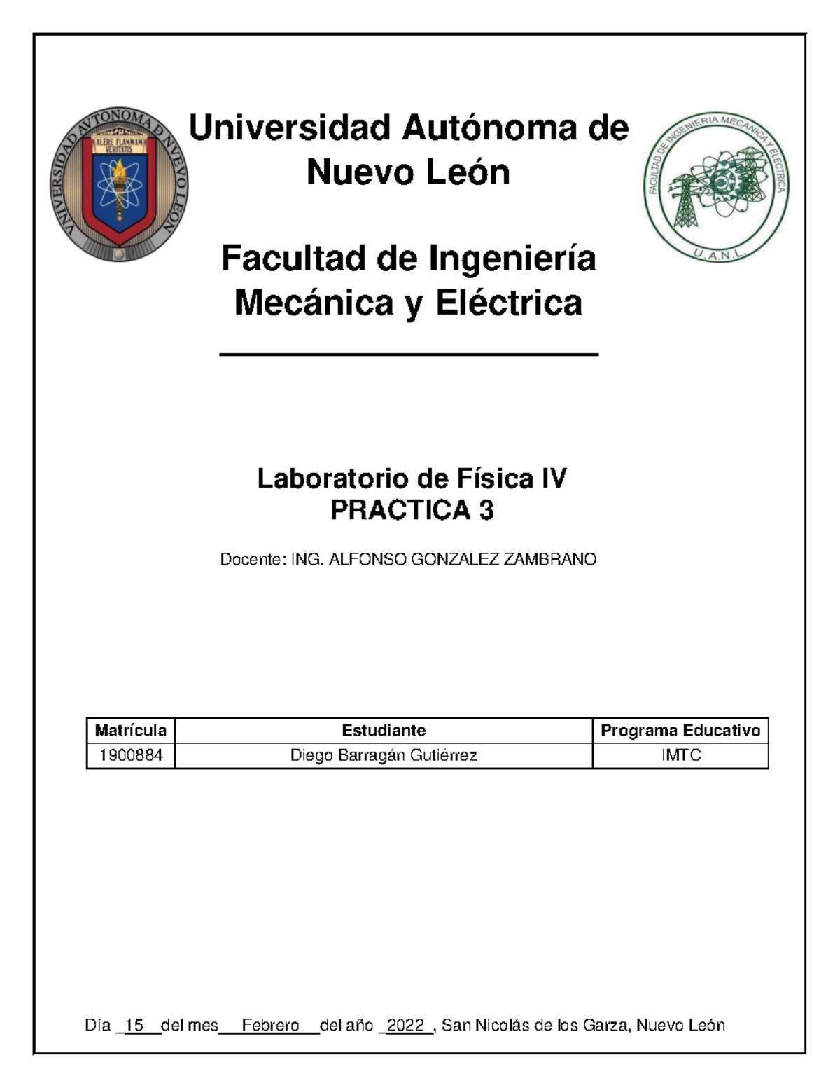 LAB FIS IV - Practica 3 - Diego Barragan - Universidad Autónoma de ...