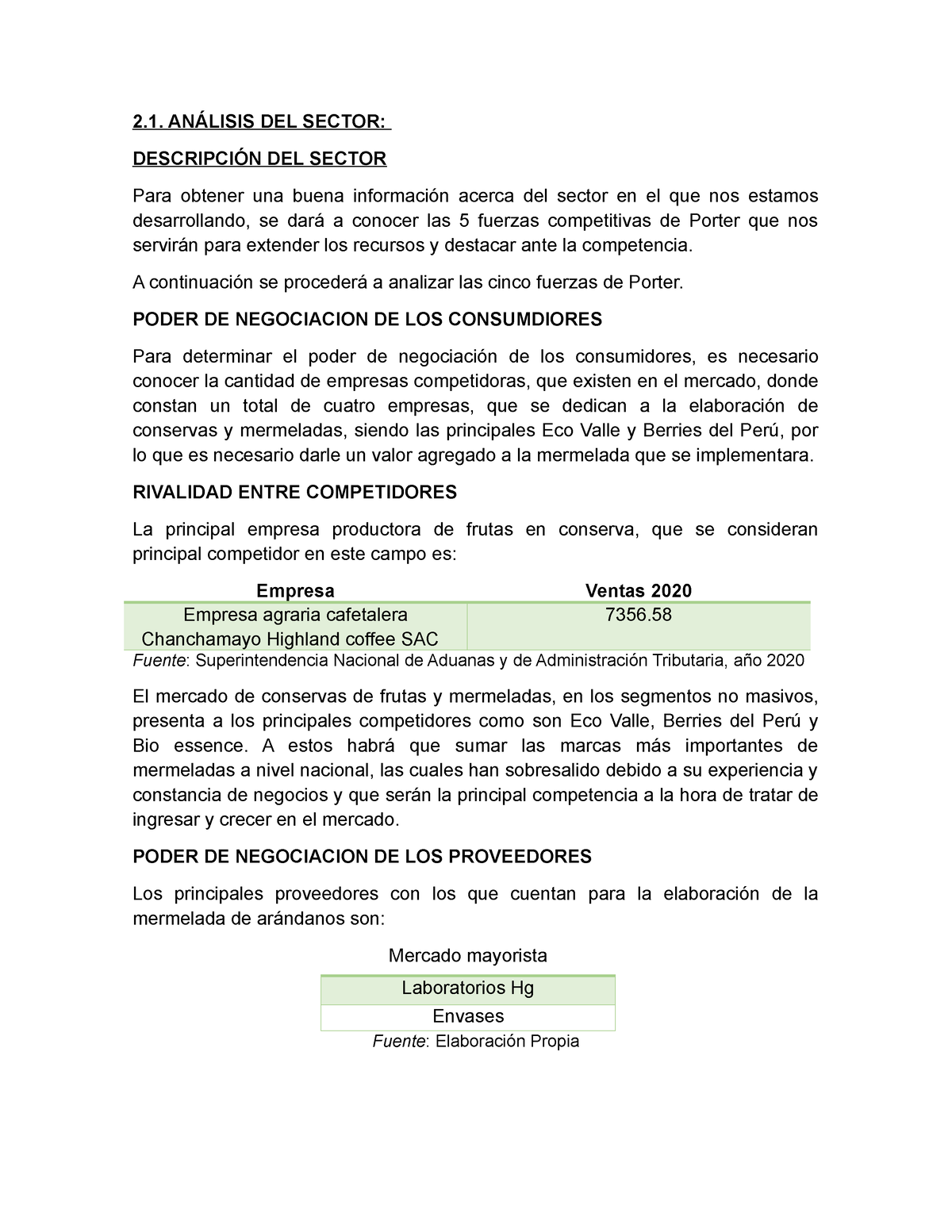 2.1. Analisis DEL Sector - 2. ANÁLISIS DEL SECTOR: DESCRIPCIÓN DEL ...