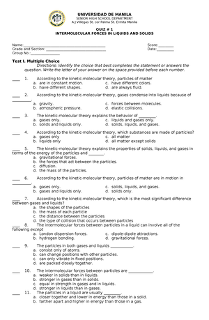 Seatwork Quantum Numbers - UNIVERSIDAD DE MANILA SENIOR HIGH SCHOOL ...