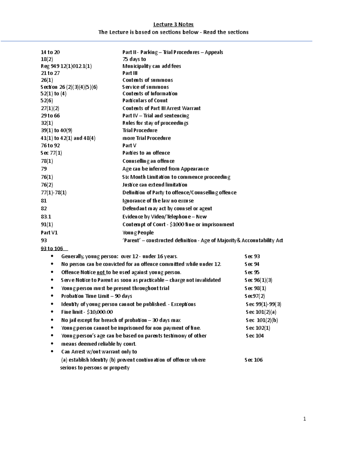Lect 3 Notes copy - Lecture 3 Notes The Lecture is based on sections ...