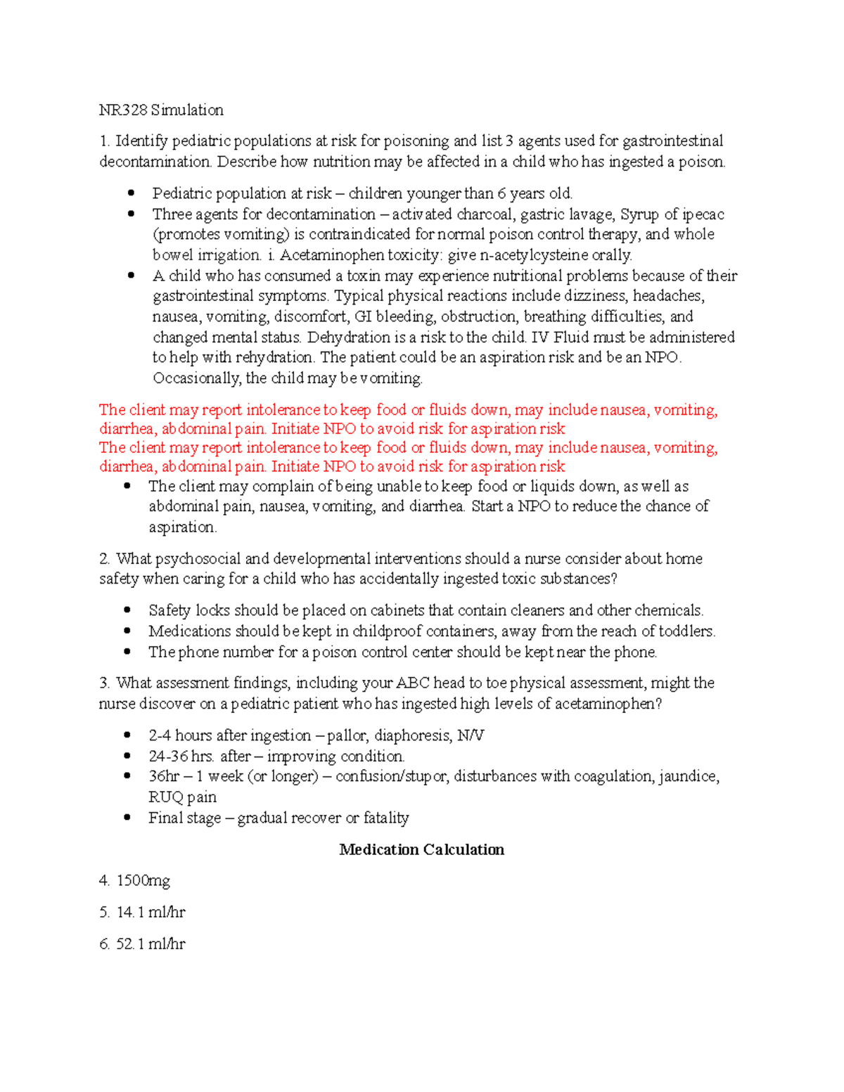 NR328 Simulation 1 - NR328 Simulation Identify Pediatric Populations At ...