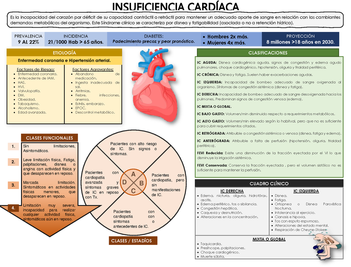 Infografia - Resumen Sobre La Insuficiencia Cardíaca. - INSUFICIENCIA ...