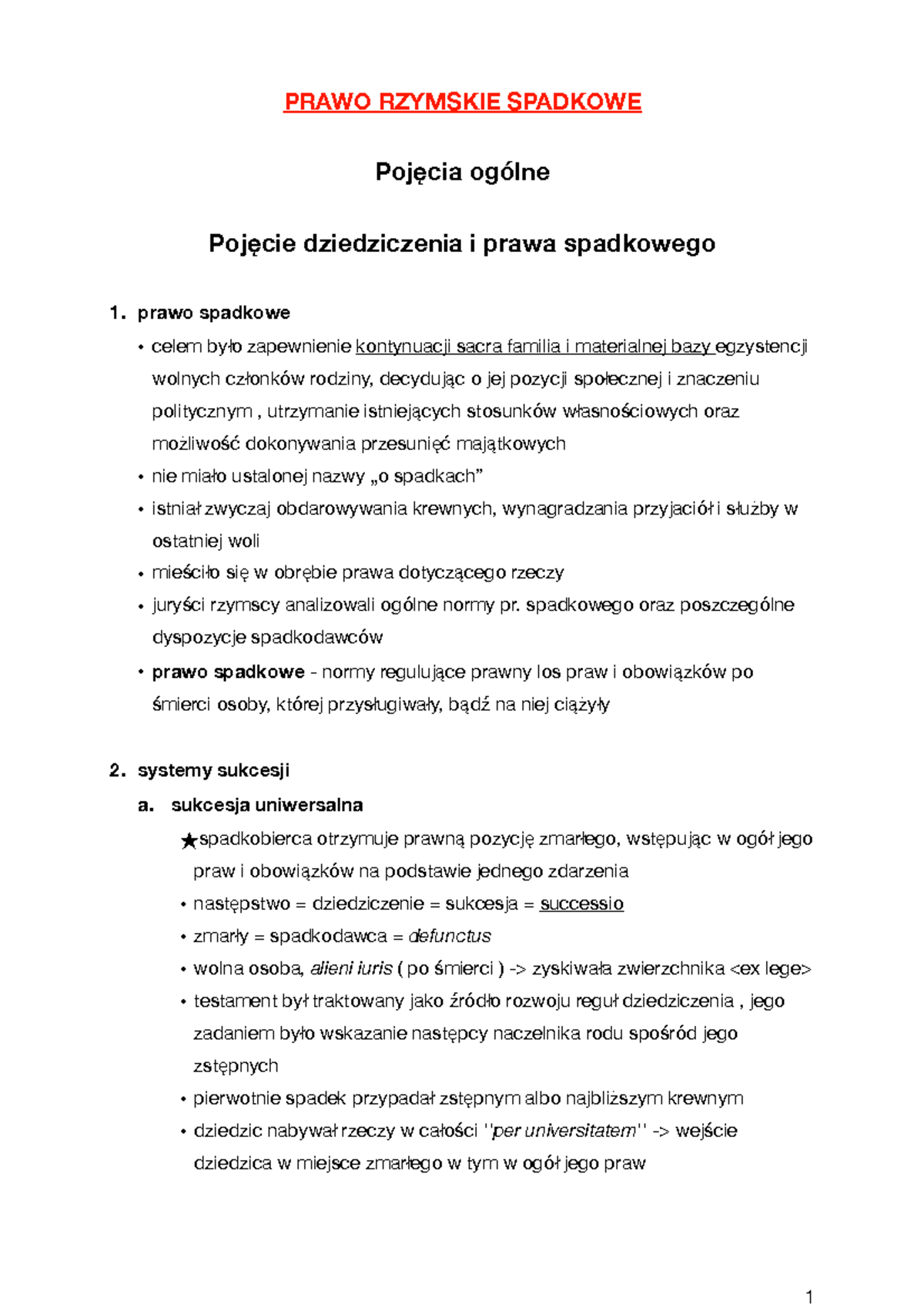 Prawo Rzymskie Spadkowe - PRAWO RZYMSKIE SPADKOWE Pojęcia Ogólne ...