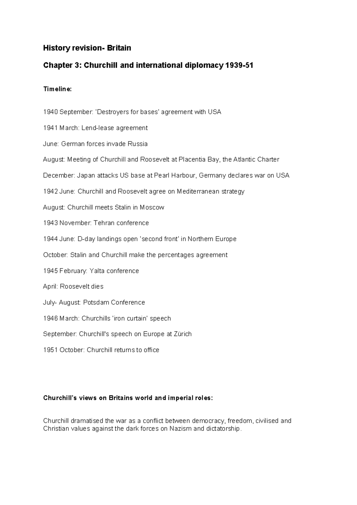 History revision chapter 3 - History revision- Britain Chapter 3 ...