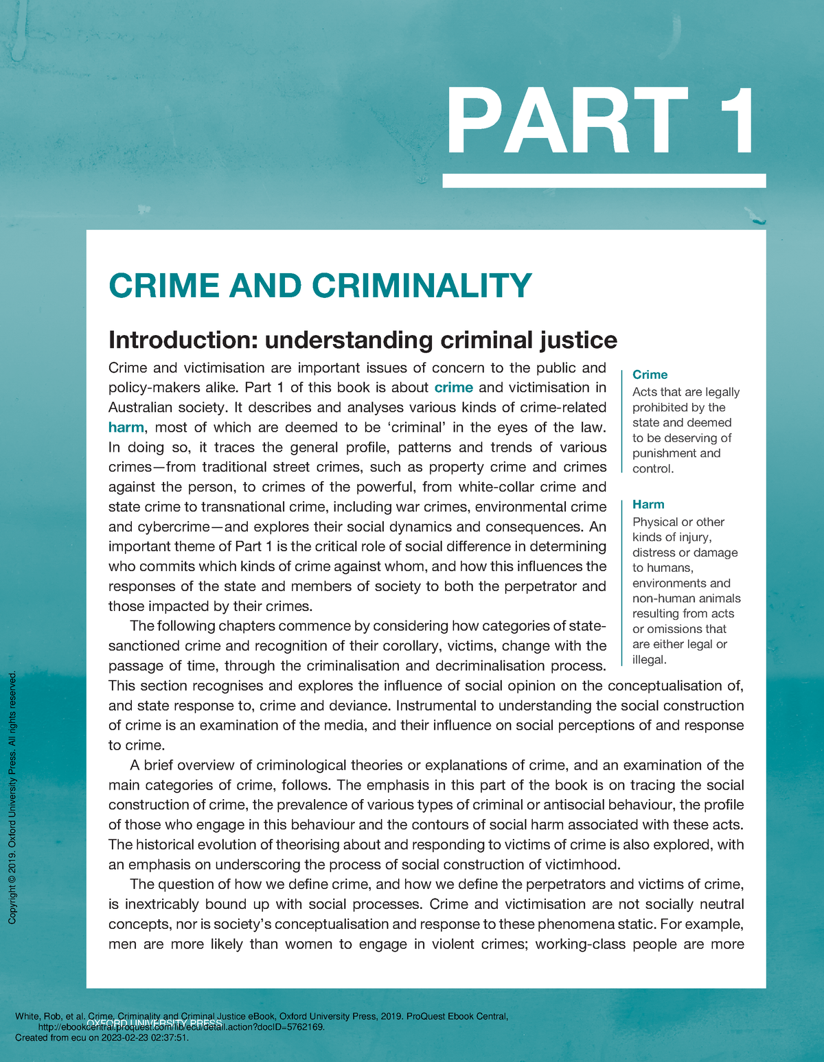 Crime Criminality And Criminal Justice E Book (PART 1 Crime AND ...