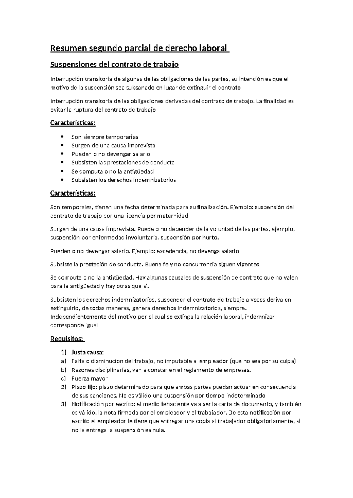 Resumen segundo parcial de derecho laboral - Resumen segundo parcial de ...