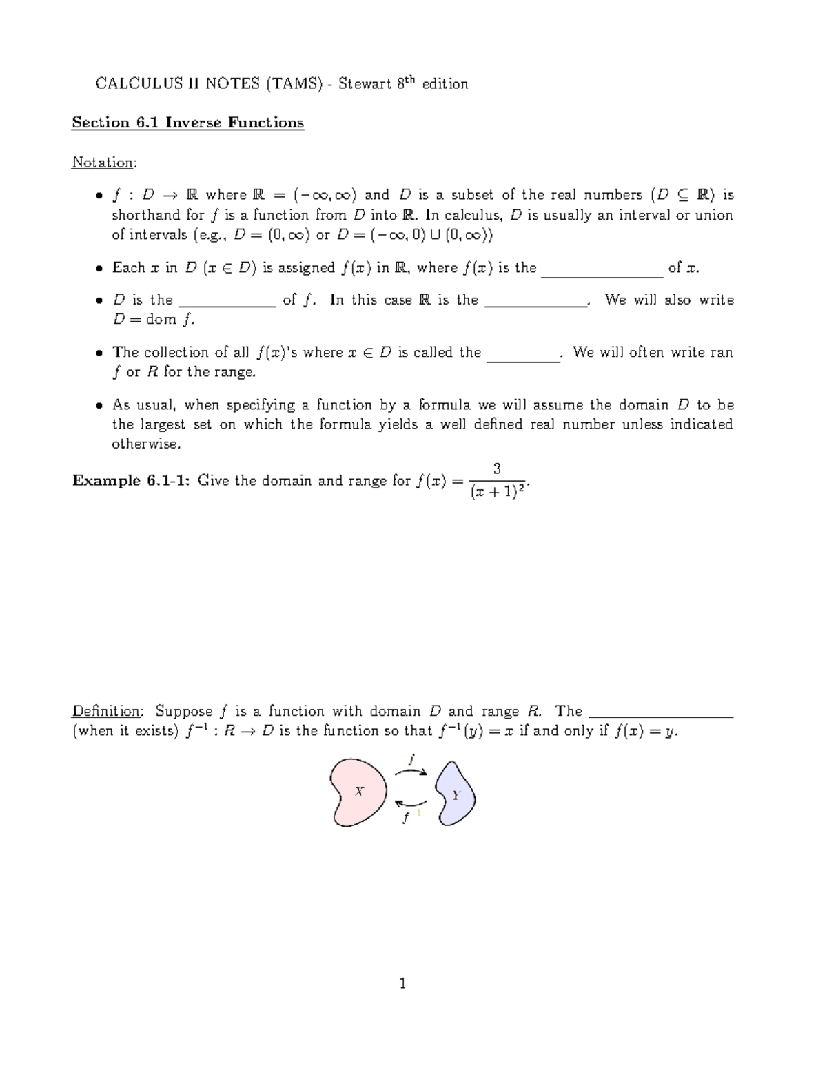 1720 TAMS chapter 6 notes - Stewart - CALCULUS II NOTES (TAMS ...